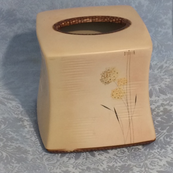 Tissue Box Cover Beige by Croscill Ceramic - Picture 3 of 8